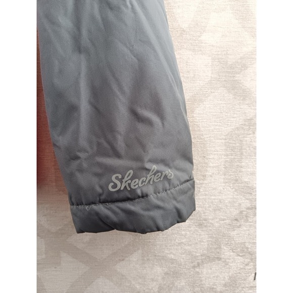 Skechers Fleece Lined Winter Jacket Girls Large 14-16 Pink Full Zip Hooded - Picture 9 of 10